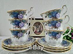 Set of 6 Royal Albert Moonlight Rose Tea cups and Saucers, England