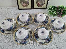 Set of 6 Royal Albert Moonlight Rose Tea cups and Saucers, England