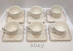 Set of 6 Vintage Pierre Deux Cup & Saucer Hand Crafted Earthenware DISCONTINUED