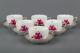 Set of Six Chinese Bouquet Raspberry Tea Cups with Saucers #704/AP