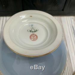 Sevres porcelain cup trio plate teacup saucer set French hand-painted