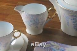 Shelley Tea Set 24 pc Wisteria Cup Saucer Pot teacup teapot trio Art Deco blue