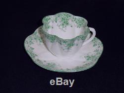 Shelley Very Rare 051/3 Dainty Pastel Apple Green Daisy Tea Cup & Saucer Set