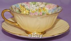 Shelley Wide Mouth Oleander Rock Garden Chintz Tea Cup & Teacup And Saucer Set