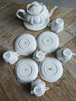 Shelley dainty white Teapot, Jug And 4x Tea Cup And Saucers Set Rd 272101