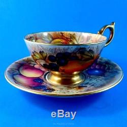 Signed D Jones Handpainted All Fruit Aynsley Tea Cup and Saucer Set