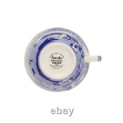 Spode Blue Italian Ceramic Tea Cup & Saucers Set of 4 Blue & White UK Made