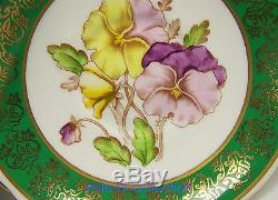 Stanley Pansies Pattern Tea Cup And Saucer Set Gold Gilt Signed Robinson