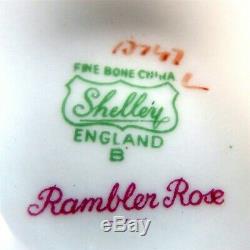 Striking Shelley Rambler Rose with Light Green Center Tea Cup and Saucer Set