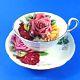 Stunning Huge Three Cabbage Roses Aynsley Tea Cup and Saucer Set