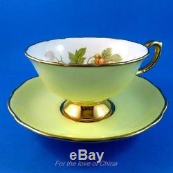 Stunning Yellow Fruit Design Pedestal Hammersley Tea Cup and Saucer Set