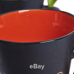 Stylish Coffee Mugs & Spoons Set Of 4 Ceramic Cups Hot Drink Tea Latte Chocolate
