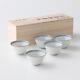 Tachikichi Tea Cup x 5 set Kiyomizuyaki White Porcelain Wooden Gift Box