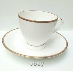 Tea Coffee Cups Saucer Set White Bone China Dotted 12 Pcs, 9 x 5 x 9 Centimeter