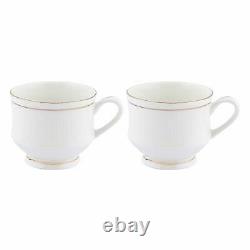 Tea Cups Coffee Mugs With Handle Bone China For Home, Office (140 ml), Set Of 6