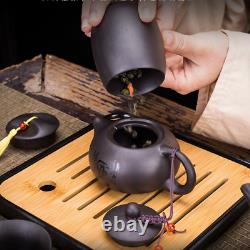 Tea Set Purple Clay Portable Teapot Set Outdoor Tea Cups of Tea Ceremony Teacup