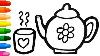 Tea Sets Cup Teapot Coloring And Drawing Learn Colors For Kids Jolly Toy Art