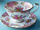Tea cup duo set excellent condition pink&gold Lady Diana fine bone china