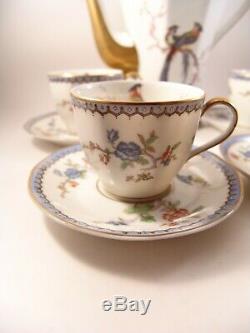 Theodore Haviland Limoges Paradise France China Tea Set 10 piece Teapot Tea Cups