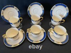 Tiffany & Co Lenox Tea Cup and Saucer Set Of 6. Signed and stamped