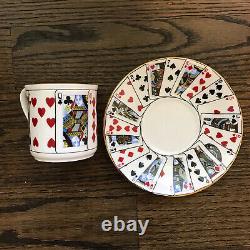 Tiffany & Co Playing Cards Retired Tea Set 10 Pcs Porcelain 5 Cups and 5 Saucers