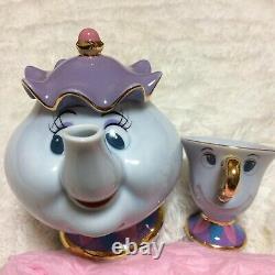 Tokyo Disney Limited Beauty and the Beast pot Mrs pot tea cup sugar pot set NEW