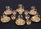 Turkish Arabic Tea Glasses Set of 6 with Gold Color Holders, Mirrars and Saucers