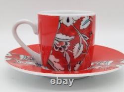 Turkish Deger Katan Hediyeler Limited Edition Red Tea Cup Set of 4 Pcs