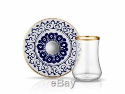 Turkish tea cup tile ceramic laurel Tea Cup Set 6 in Premium collection