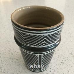 Unique Artisan 4Set Cup Porcelain Coffee Wine Demitasse Morocco Handmade Black