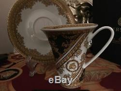 VERSACE CUP SAUCER SET COFFEE TEA LOVE BAROQUE MEDUSA Rosenthal NEW Retail $300