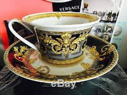 VERSACE PRESTIGE GALA CUP SAUCER SET TEA COFFEE Rosenthal NEW RETAIL COST $350
