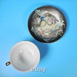 VTG Moriage Dragon Ware Geisha Cup Saucer Tea 7-pc Set Japan Fleetwood Porcelain
