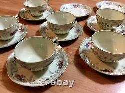 VTG Tea Set 1940s ROSENTHAL Selb Germany Sanssouci 6 Tea Cups 8 Saucers Floral