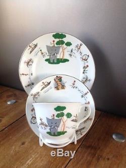 V. Rare 6 Colclough China Sabu Pattern Tea Set Trios Cup Saucer & Side Plate