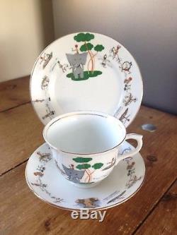 V. Rare 6 Colclough China Sabu Pattern Tea Set Trios Cup Saucer & Side Plate