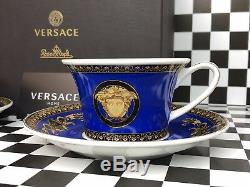 Versace Mug Coffee Tea Cup Set 2/2 Coffee Mug Rosenthal Medusa Royal Blue