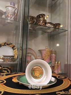 Versace Rosenthal Cup Saucer Tea Coffee Set Medusa Green New In Box $300