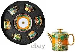 Versace Rosenthal Jungle Animalier Tea Set 7 Pcs (6 Tea Cup with Saucer, Teapot)