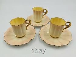 Very Rare Theodore B Starr Porcelain Tea Cups And Saucers Coalport 1750 Set Of 3