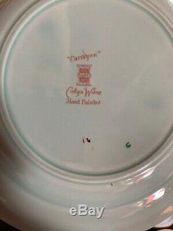 Vintage Antique Calyx Ware Set Carolynn Hand Painted Dinner Plates Tea Cups