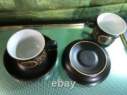 Vintage Denby 70' Arabesque Pamberton Coffee/ Tea Set of 6 cups and Saucers 12 p