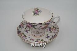 Vintage Fine Bone China Rose Floral Gold Rim Tea Set Teapot Cup Sugar Cream Pot