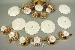 Vintage Gold Gilt Porcelain Tea Pot Cup and Saucer Set Fragonard BAVARIA Germany