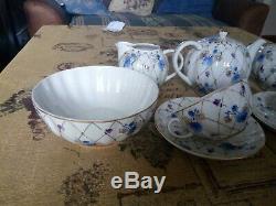 Vintage LFZ Lomonosov Ussr Porcelain Tea Set Pot Cups