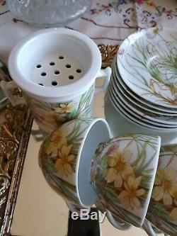 Vintage Molling design Pillivuyt France Tea Cup / Coffee Cup Set