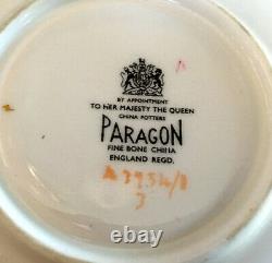 Vintage Paragon Cobalt Blue With Large Pink Floating Rose Tea Cup And Saucer Set