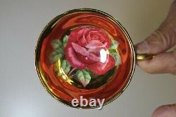 Vintage Paragon England Red Rose Cabbage Floating Tea Cup & Saucer Set
