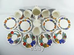 Vintage Retro Villeroy & Boch Acapulco 14pc Tea Set Teacup Trio Cup Saucer Plate