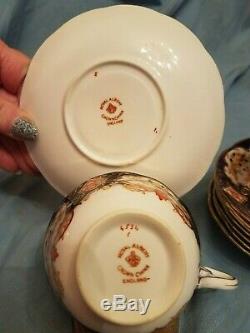 Vintage Royal Albert Heirloom Pattern Tea Cup & Saucer Set of 10- England